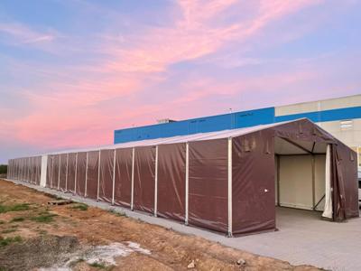 Raktársátor 10 méter széles